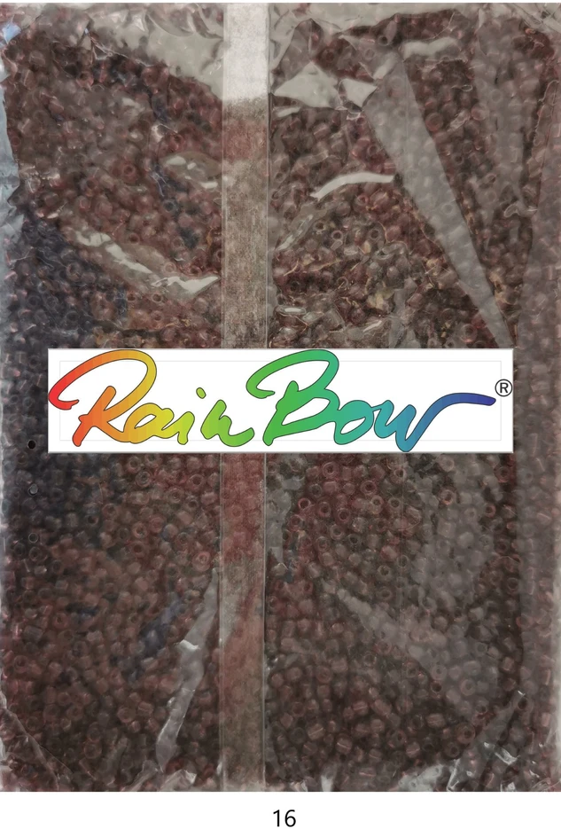 Stikliniai apvalūs karoliukai (biseris) Nr. 6/0 RainBow® 500g, spalva 16