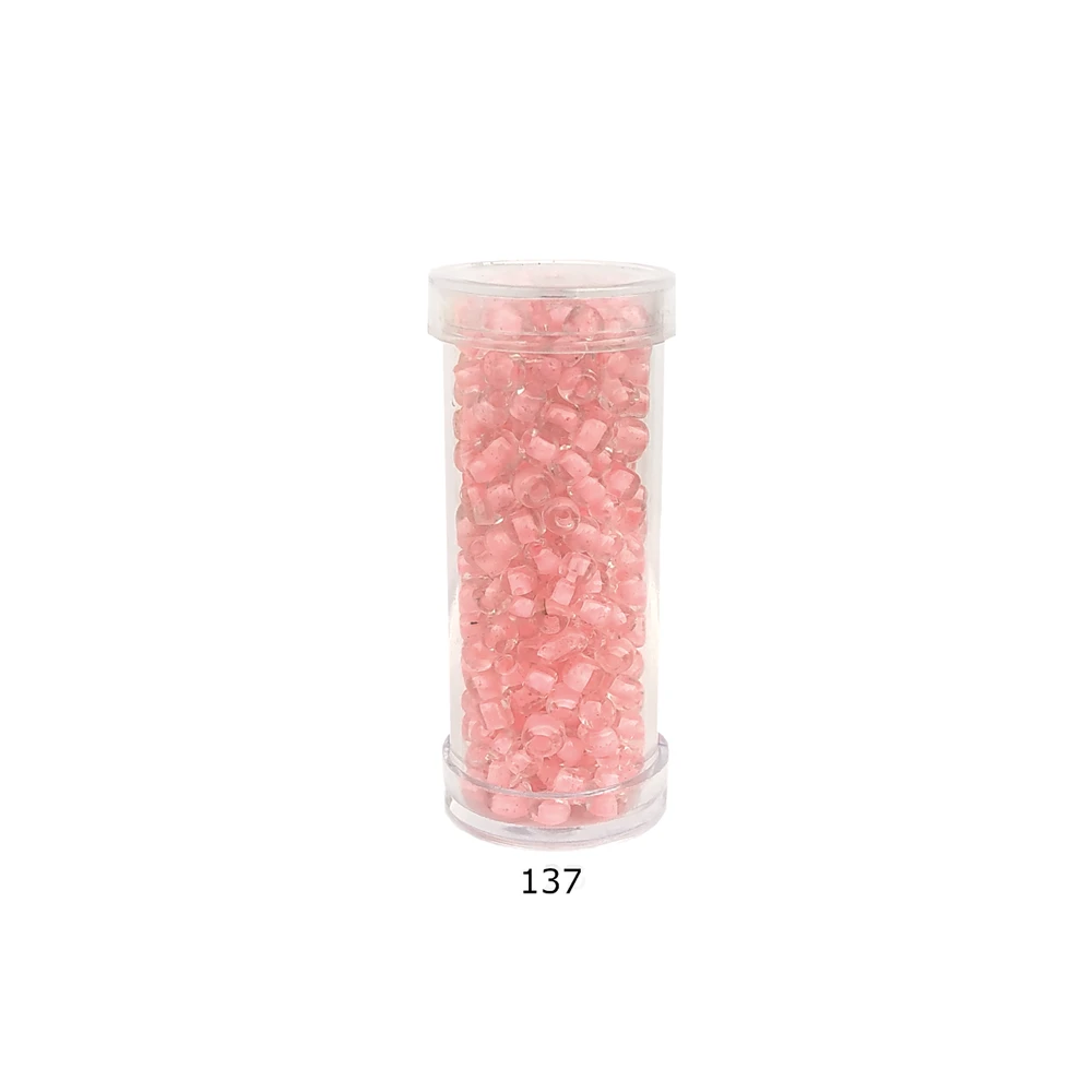 Stikliniai apvalūs karoliukai (biseris) Nr. 6/0 RainBow® plastikinėje tūbelėje 25 g, spalva 137