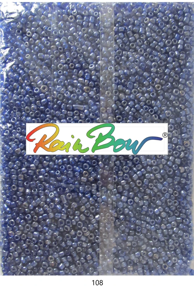 Stikliniai apvalūs karoliukai (biseris) Nr. 6/0 RainBow® 500g, spalva 108