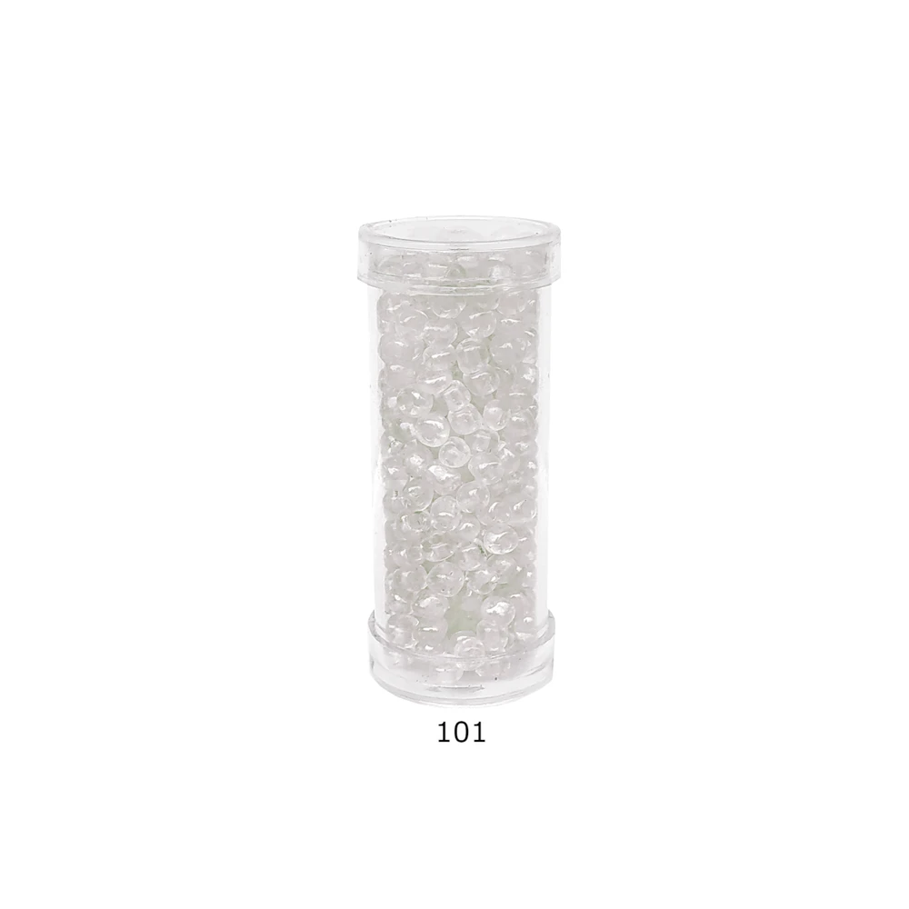 Stikliniai apvalūs karoliukai (biseris) Nr. 6/0 RainBow® plastikinėje tūbelėje 25 g, spalva 101