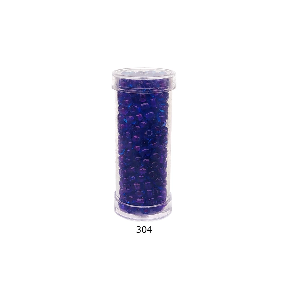 Stikliniai apvalūs karoliukai (biseris) Nr. 6/0 RainBow® plastikinėje tūbelėje 25 g, spalva 304