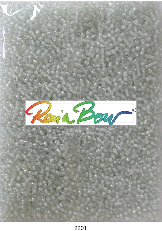 Stikliniai apvalūs karoliukai (biseris) Nr. 6/0 RainBow® 500g, spalva 2201