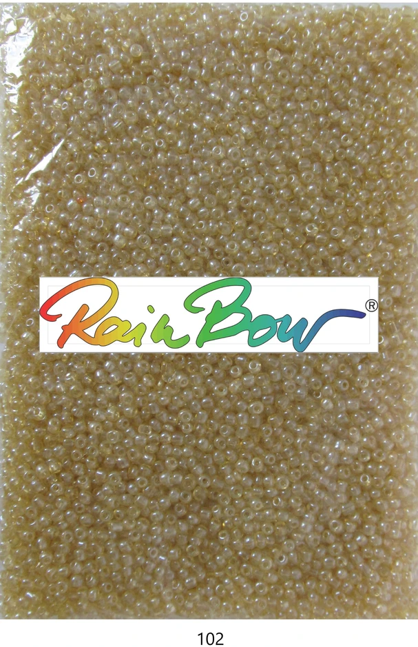 Stikliniai apvalūs karoliukai (biseris) Nr. 6/0 RainBow® 500g, spalva 102