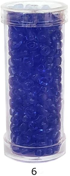 Stikliniai apvalūs karoliukai (biseris) Nr. 6/0 RainBow® plastikinėje tūbelėje 25 g, spalva 6