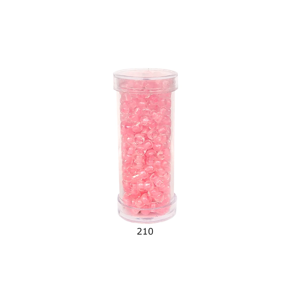 Stikliniai apvalūs karoliukai (biseris) Nr. 6/0 RainBow® plastikinėje tūbelėje 25 g, spalva 210