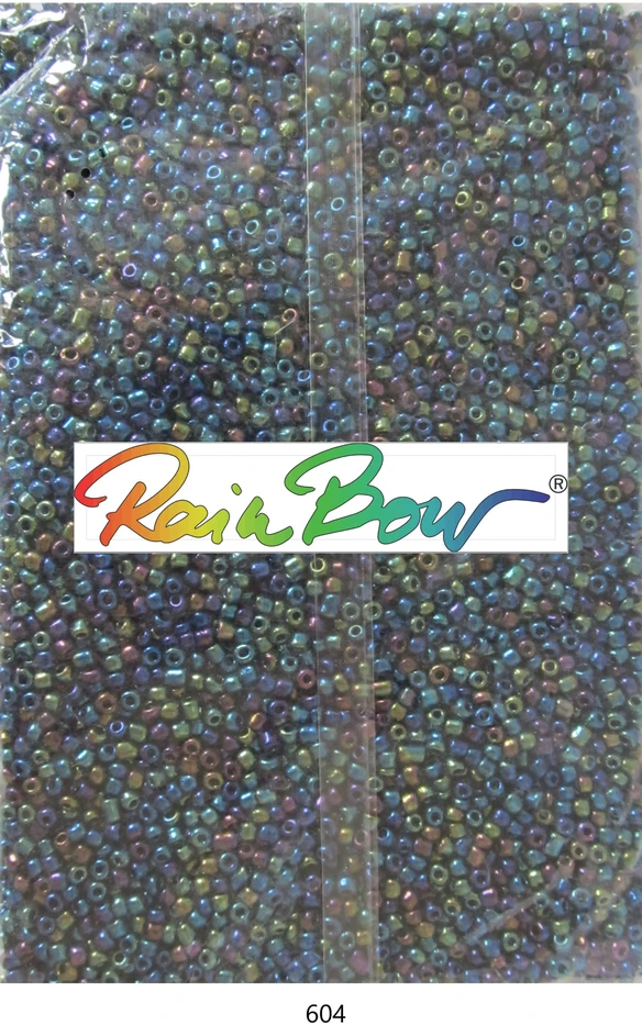 Stikliniai apvalūs karoliukai (biseris) Nr. 6/0 RainBow® 500g, spalva 604