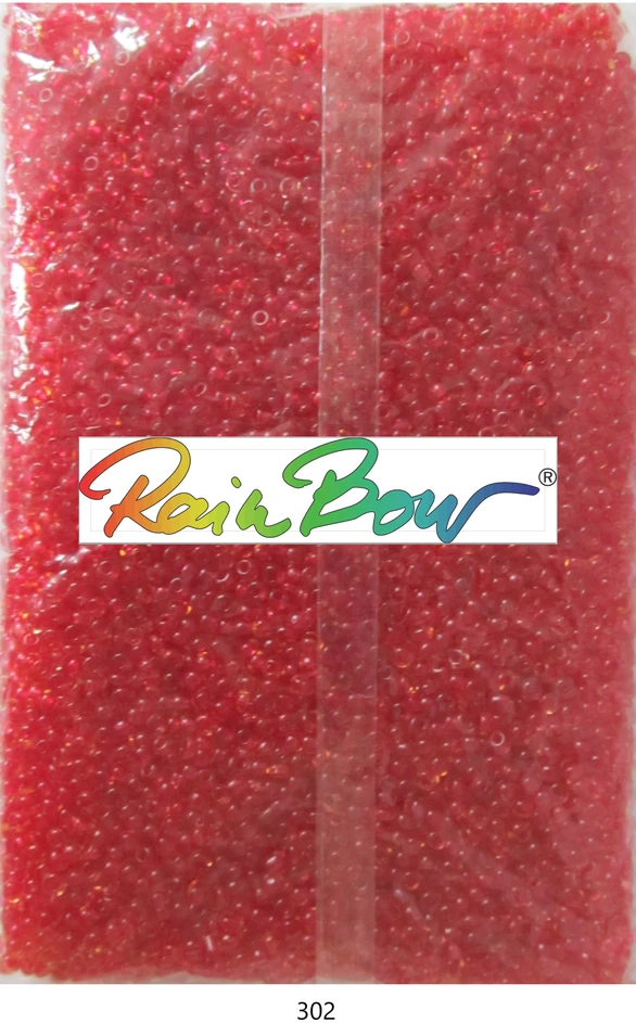 Stikliniai apvalūs karoliukai (biseris) Nr. 6/0 RainBow® 500g, spalva 302