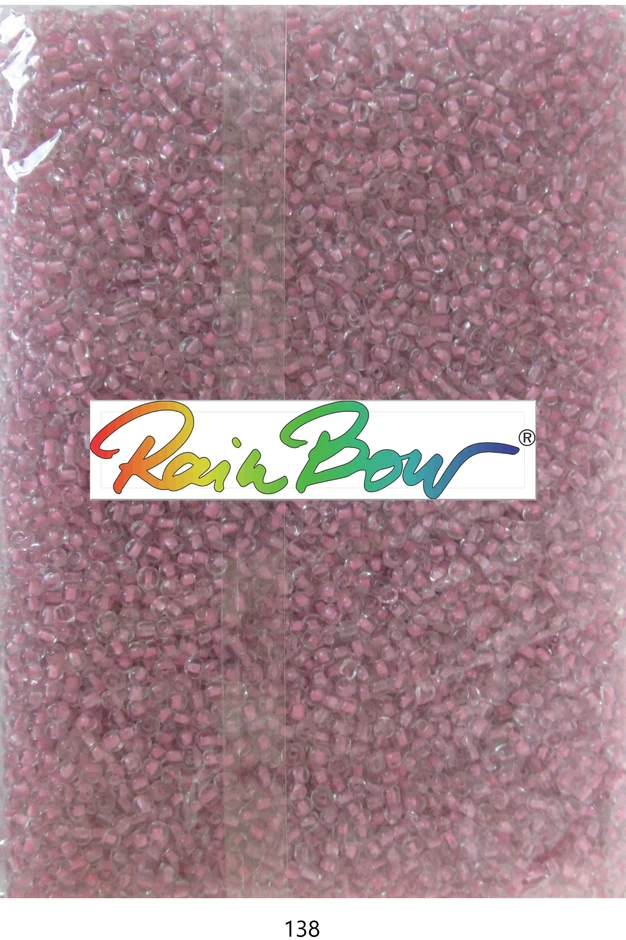 Stikliniai apvalūs karoliukai (biseris) Nr. 6/0 RainBow® 500g, spalva 138