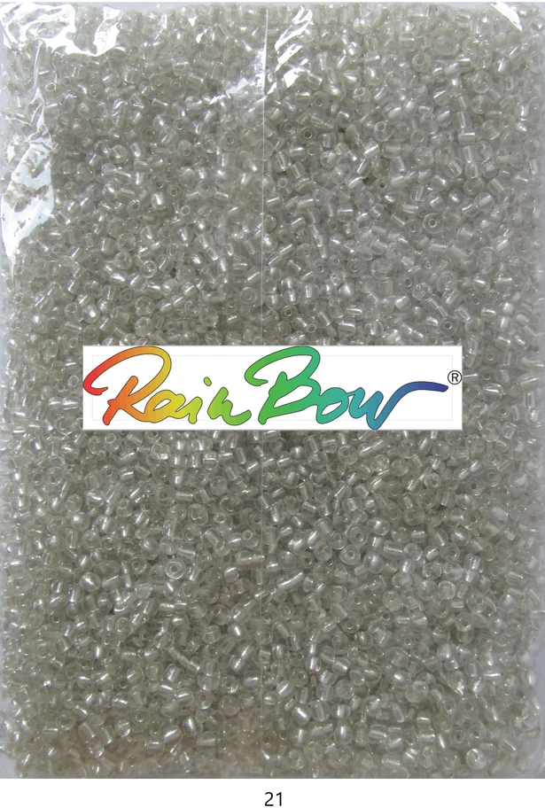 Stikliniai apvalūs karoliukai (biseris) Nr. 6/0 RainBow® 500g, spalva 21