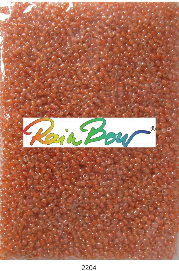 Stikliniai apvalūs karoliukai (biseris) Nr. 6/0 RainBow® 500g, spalva 2204
