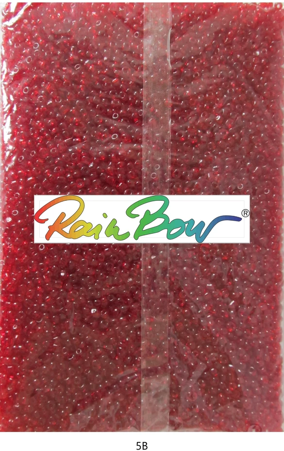 Stikliniai apvalūs karoliukai (biseris) Nr. 6/0 RainBow® 500g, spalva 5B