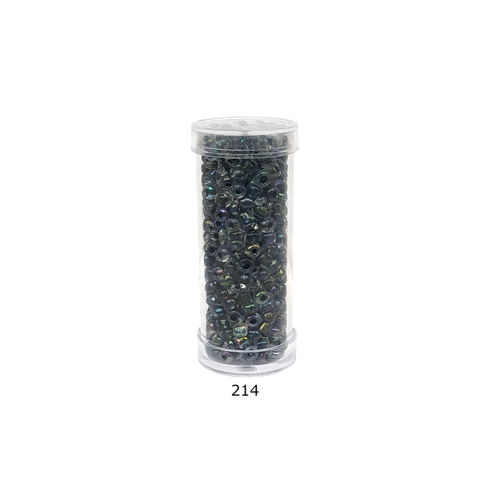 Stikliniai apvalūs karoliukai (biseris) Nr. 6/0 RainBow® plastikinėje tūbelėje 25 g, spalva 214