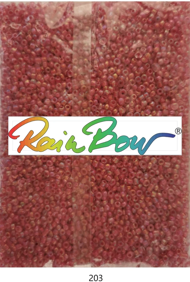 Stikliniai apvalūs karoliukai (biseris) Nr. 6/0 RainBow® 500g, spalva 203