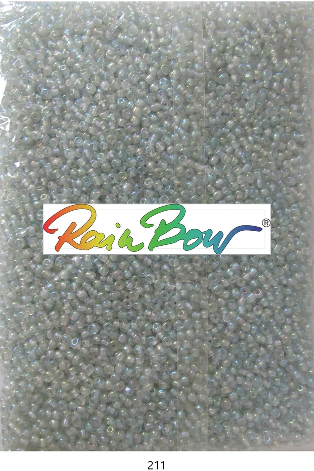 Stikliniai apvalūs karoliukai (biseris) Nr. 6/0 RainBow® 500g, spalva 211