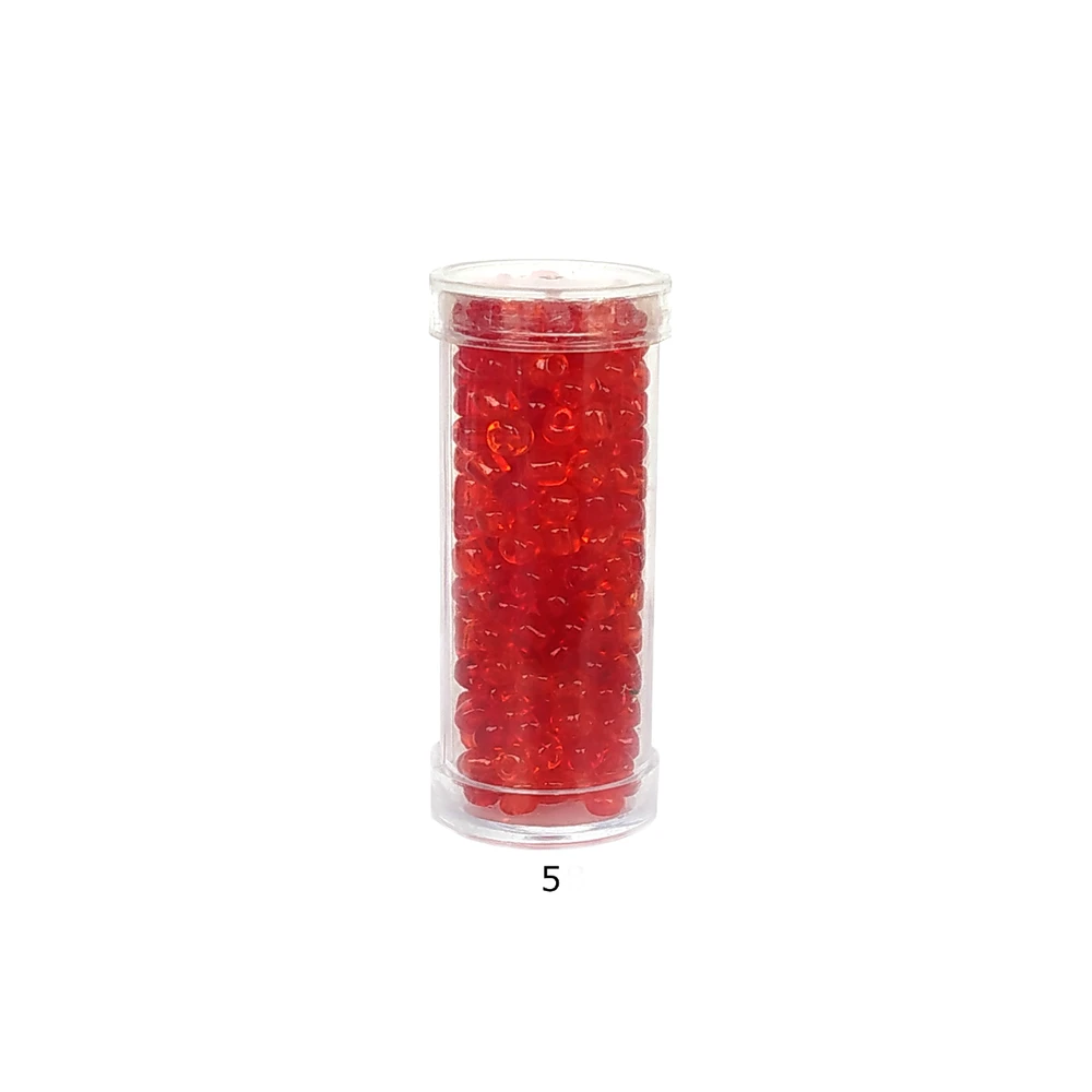 Stikliniai apvalūs karoliukai (biseris) Nr. 6/0 RainBow® plastikinėje tūbelėje 25 g, spalva 5