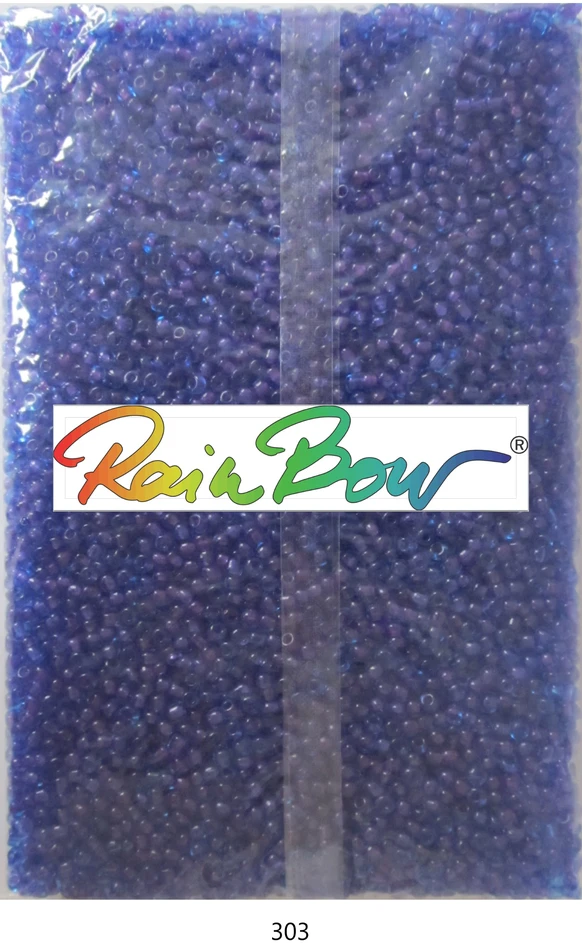 Stikliniai apvalūs karoliukai (biseris) Nr. 6/0 RainBow® 500g, spalva 303
