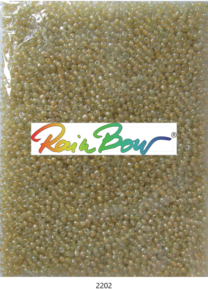 Stikliniai apvalūs karoliukai (biseris) Nr. 6/0 RainBow® 500g, spalva 2202
