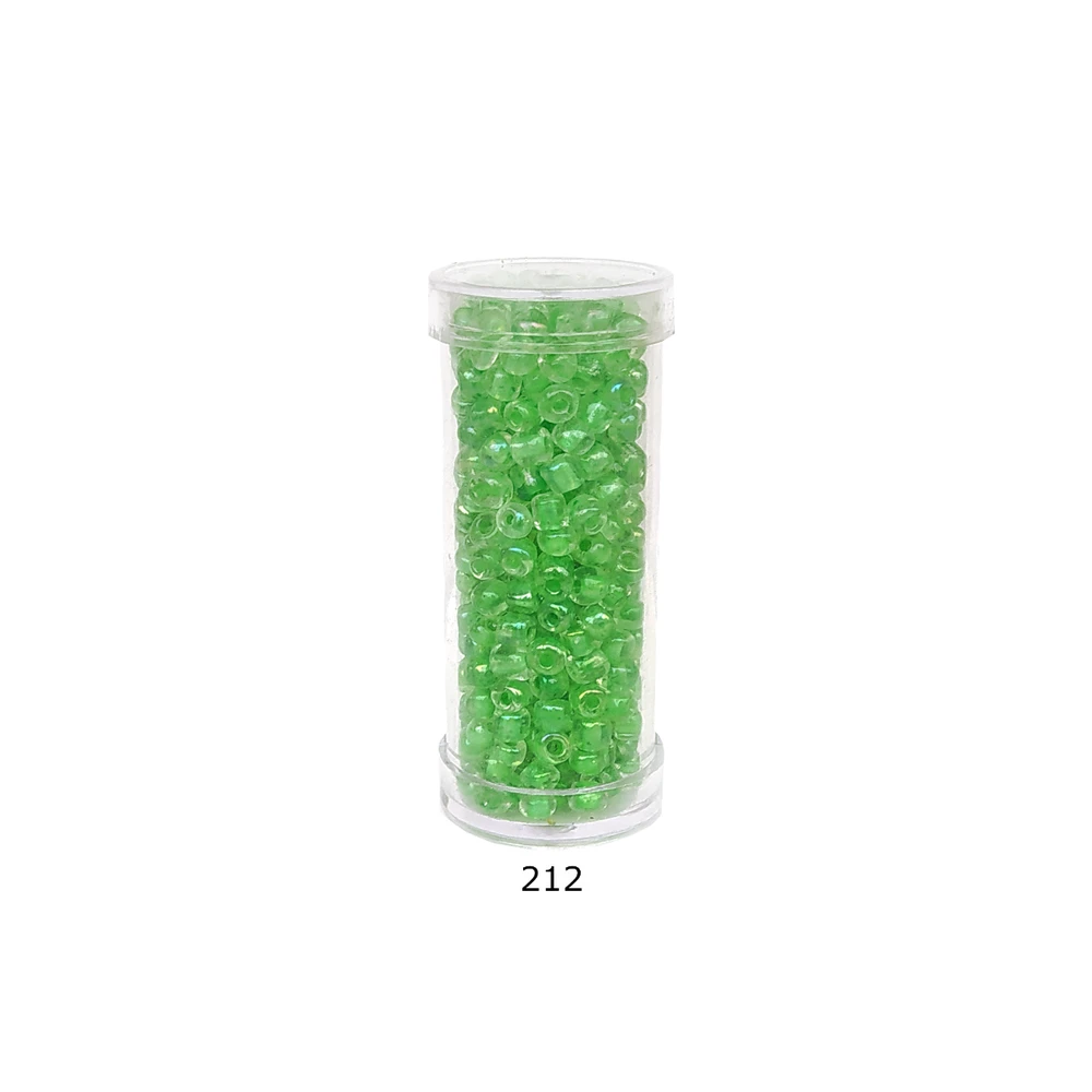Stikliniai apvalūs karoliukai (biseris) Nr. 6/0 RainBow® plastikinėje tūbelėje 25 g, spalva 212