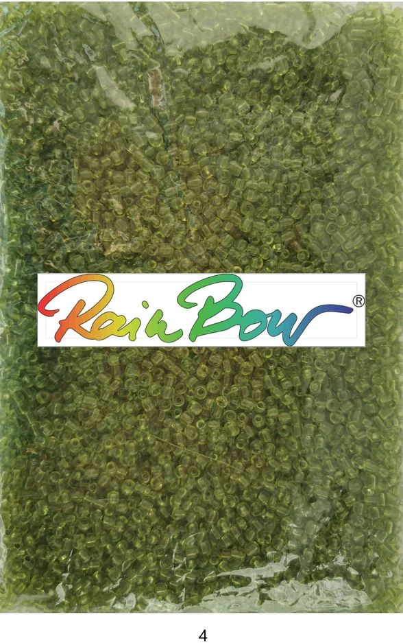Stikliniai apvalūs karoliukai (biseris) Nr. 6/0 RainBow® 500g, spalva 4