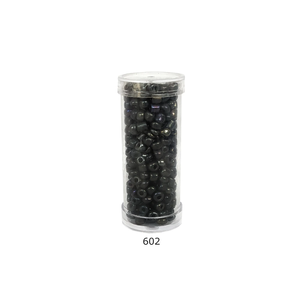 Stikliniai apvalūs karoliukai (biseris) Nr. 6/0 RainBow® plastikinėje tūbelėje 25 g, spalva 602