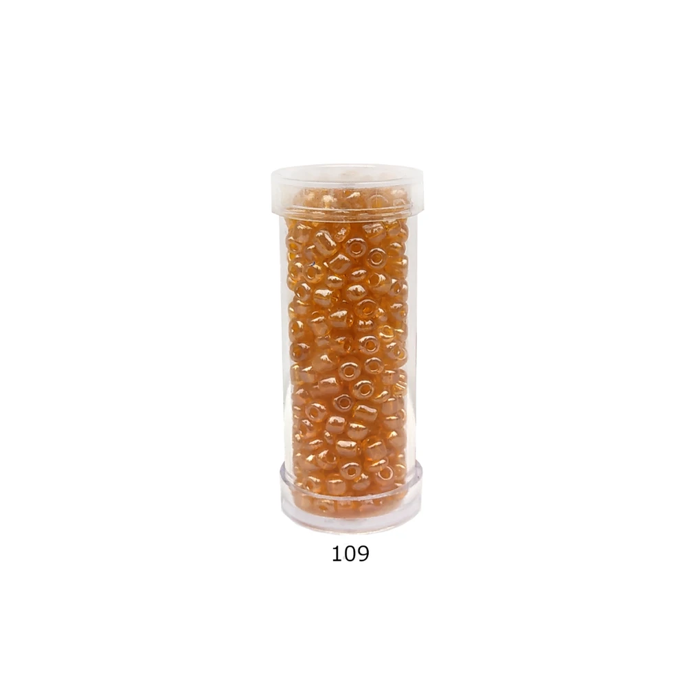 Stikliniai apvalūs karoliukai (biseris) Nr. 6/0 RainBow® plastikinėje tūbelėje 25 g, spalva 109