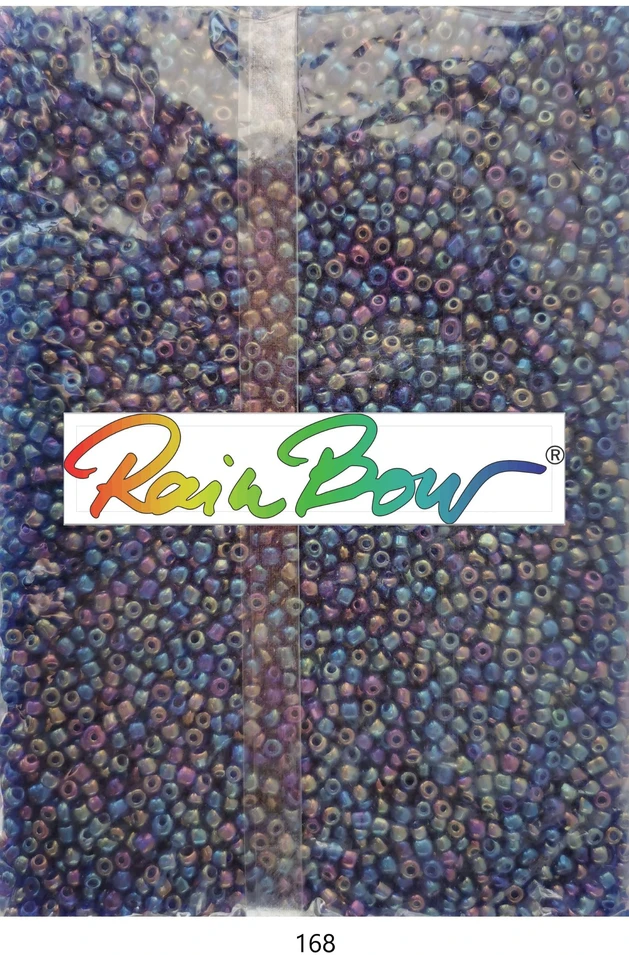 Stikliniai apvalūs karoliukai (biseris) Nr. 6/0 RainBow® 500g, spalva 168