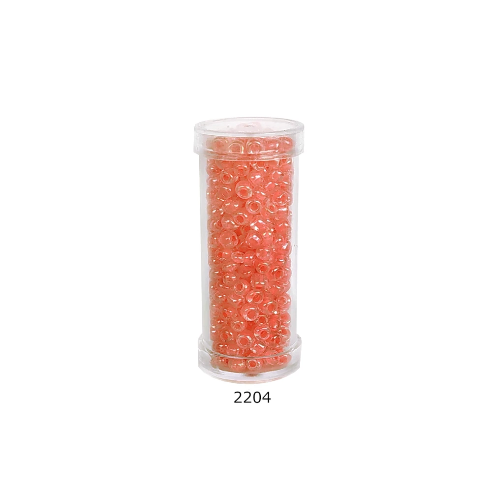 Stikliniai apvalūs karoliukai (biseris) Nr. 6/0 RainBow® plastikinėje tūbelėje 25 g, spalva 2204