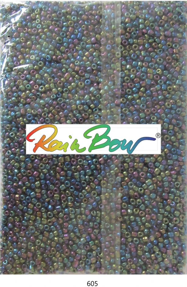 Stikliniai apvalūs karoliukai (biseris) Nr. 6/0 RainBow® 500g, spalva 605