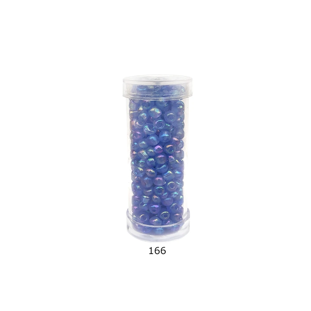 Stikliniai apvalūs karoliukai (biseris) Nr. 6/0 RainBow® plastikinėje tūbelėje 25 g, spalva 166