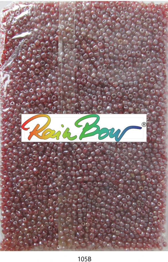Stikliniai apvalūs karoliukai (biseris) Nr. 6/0 RainBow® 500g, spalva 105B