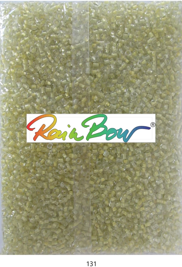 Stikliniai apvalūs karoliukai (biseris) Nr. 6/0 RainBow® 500g, spalva 131