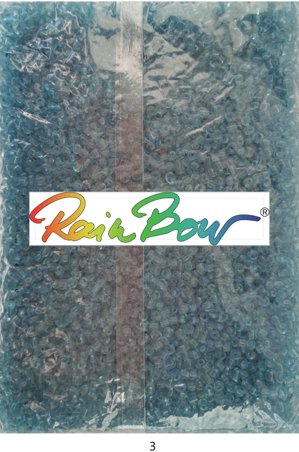 Stikliniai apvalūs karoliukai (biseris) Nr. 6/0 RainBow® 500g, spalva 3