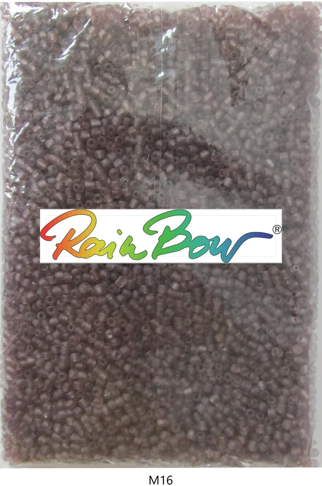 Stikliniai apvalūs karoliukai (biseris) Nr. 6/0 RainBow® 500g, spalva M16