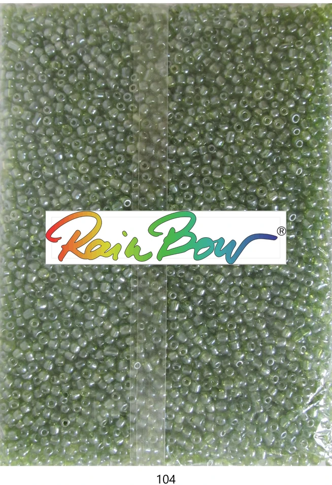 Stikliniai apvalūs karoliukai (biseris) Nr. 6/0 RainBow® 500g, spalva 104