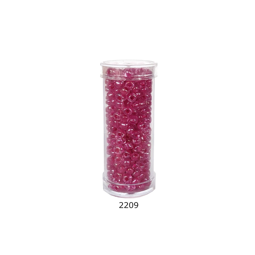 Stikliniai apvalūs karoliukai (biseris) Nr. 6/0 RainBow® plastikinėje tūbelėje 25 g, spalva 2209