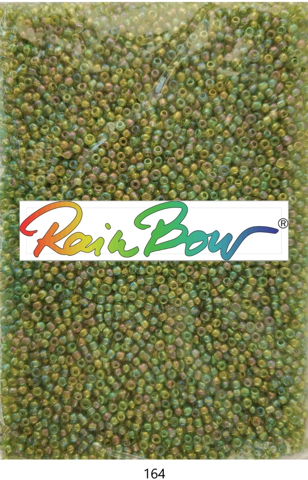 Stikliniai apvalūs karoliukai (biseris) Nr. 6/0 RainBow® 500g, spalva 164