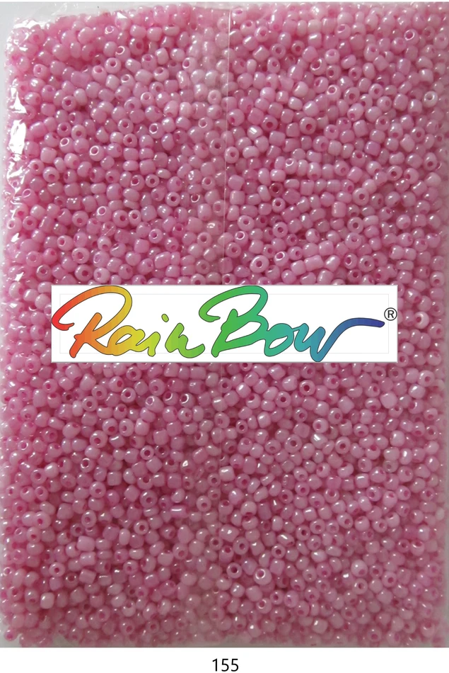 Stikliniai apvalūs karoliukai (biseris) Nr. 6/0 RainBow® 500g, spalva 155