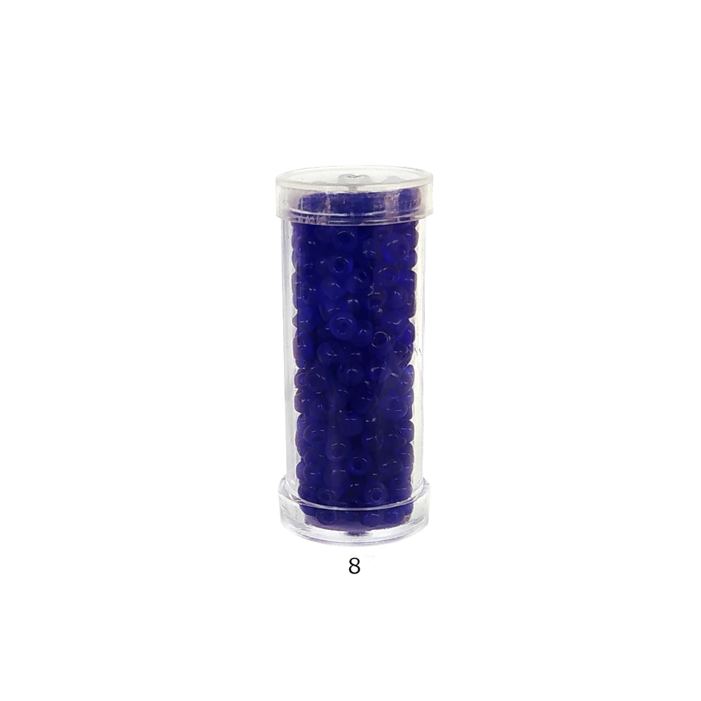 Stikliniai apvalūs karoliukai (biseris) Nr. 6/0 RainBow® plastikinėje tūbelėje 25 g, spalva 8