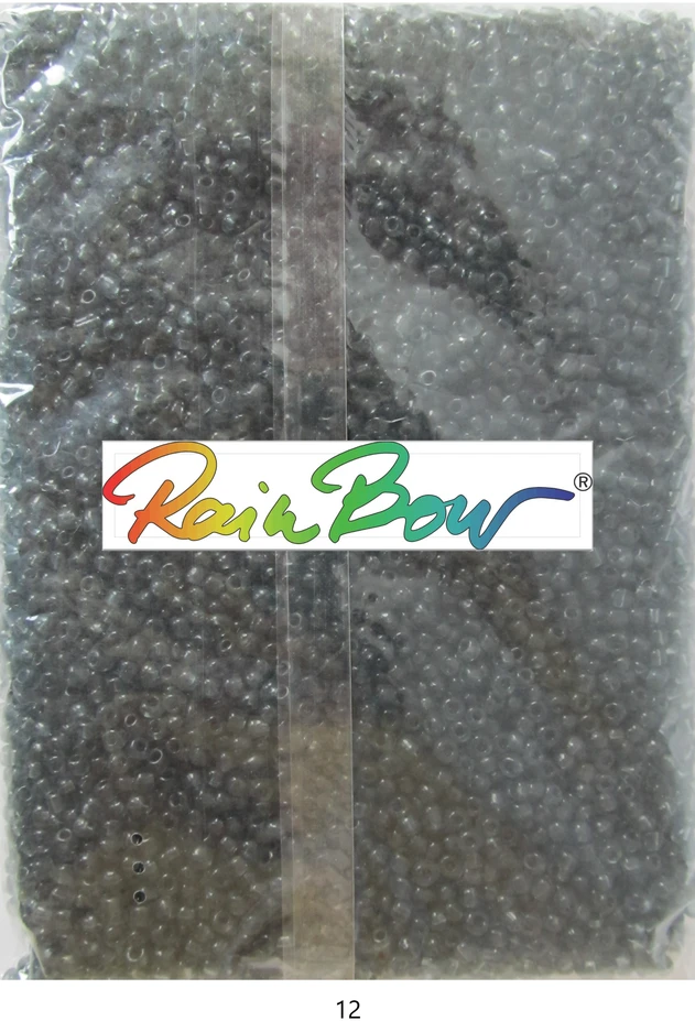 Stikliniai apvalūs karoliukai (biseris) Nr. 6/0 RainBow® 500g, spalva 12