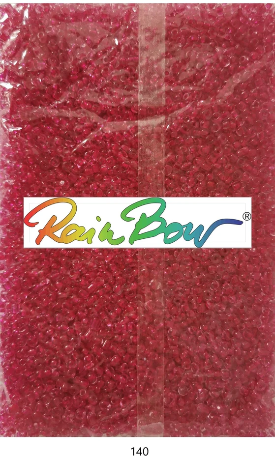 Stikliniai apvalūs karoliukai (biseris) Nr. 6/0 RainBow® 500g, spalva 140