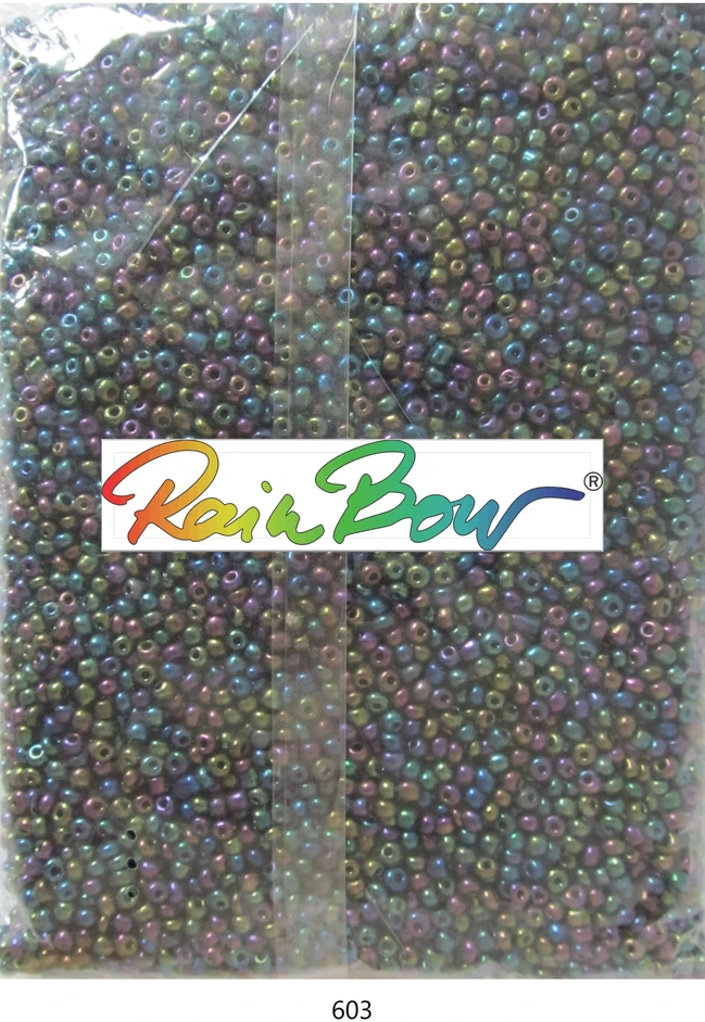 Stikliniai apvalūs karoliukai (biseris) Nr. 6/0 RainBow® 500g, spalva 603