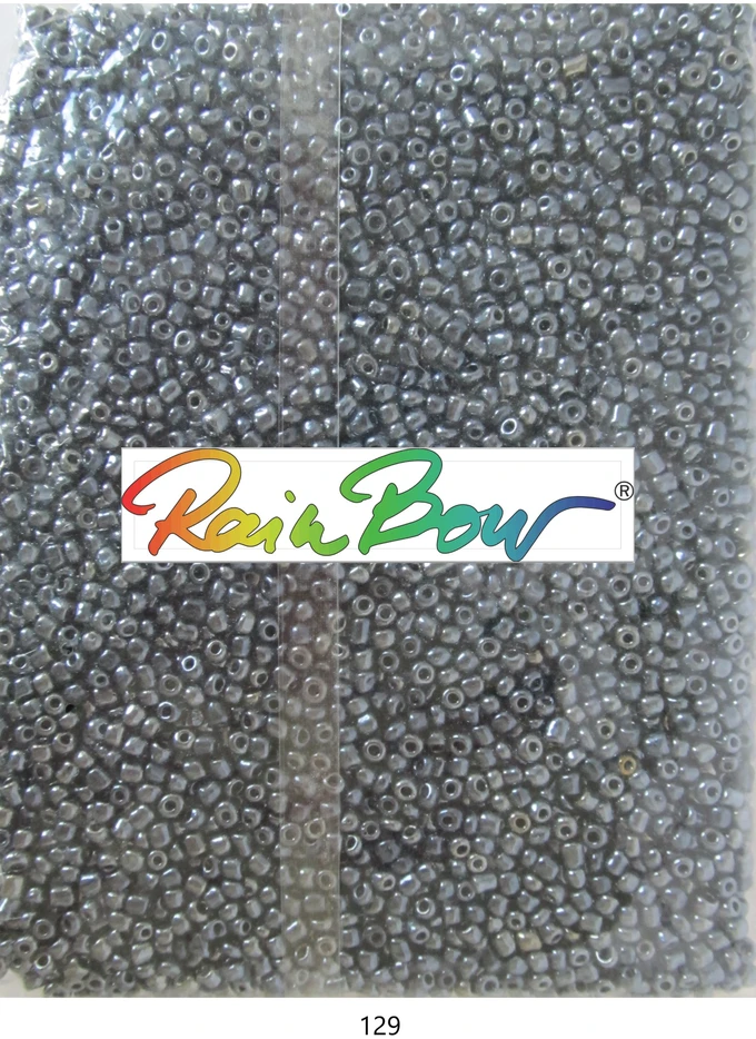 Stikliniai apvalūs karoliukai (biseris) Nr. 6/0 RainBow® 500g, spalva 129