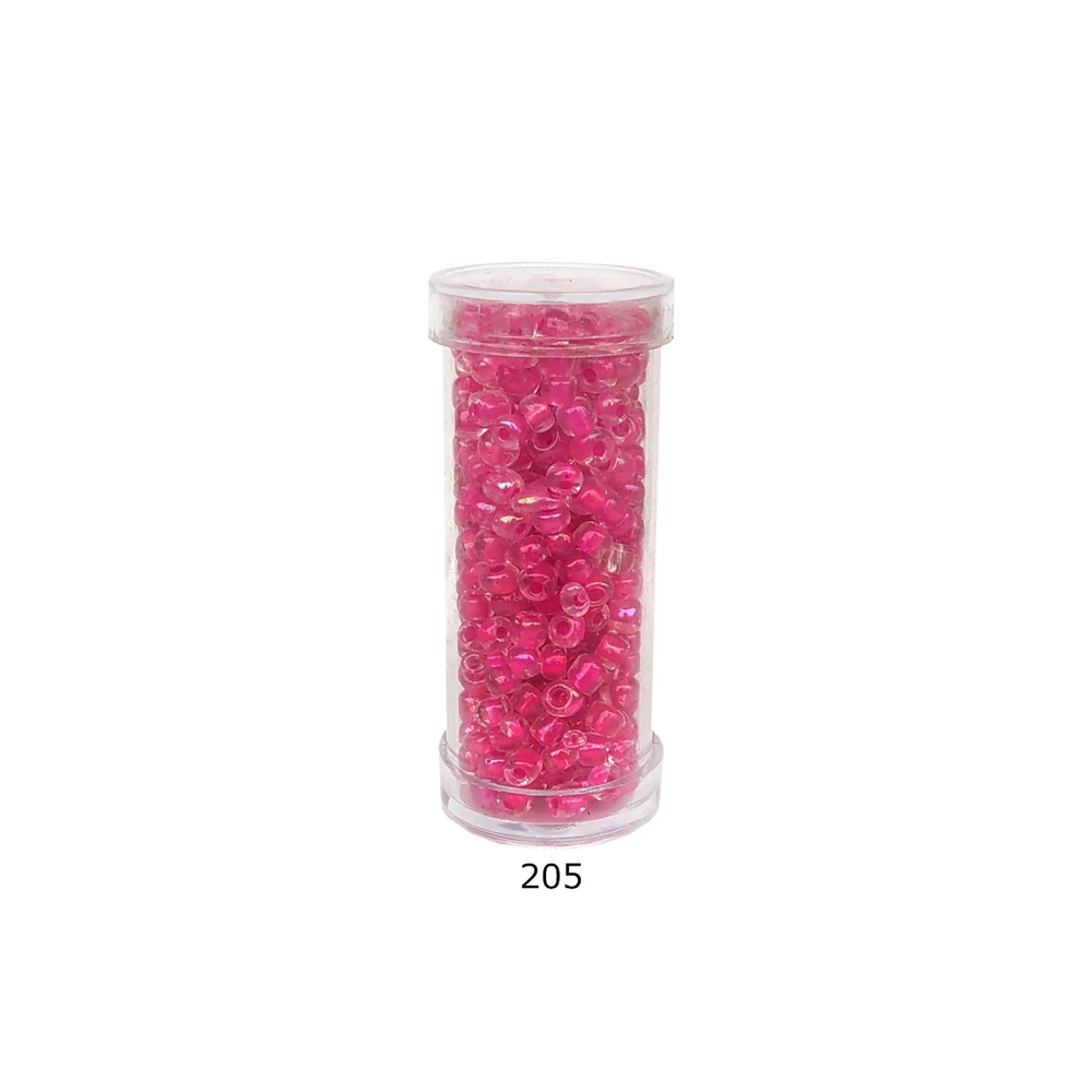Stikliniai apvalūs karoliukai (biseris) Nr. 6/0 RainBow® plastikinėje tūbelėje 25 g, spalva 205