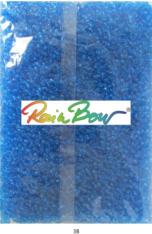 Stikliniai apvalūs karoliukai (biseris) Nr. 6/0 RainBow® 500g, spalva 3B