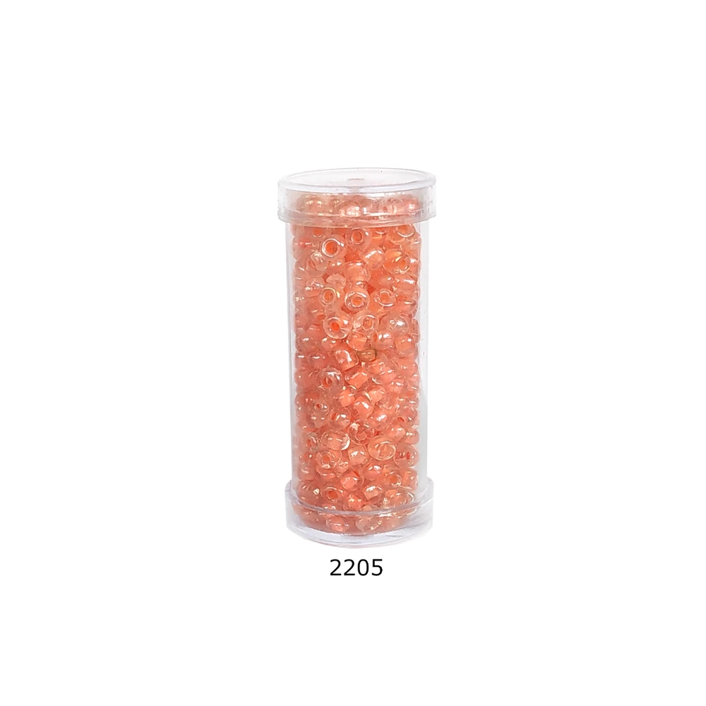 Stikliniai apvalūs karoliukai (biseris) Nr. 6/0 RainBow® plastikinėje tūbelėje 25 g, spalva 2205