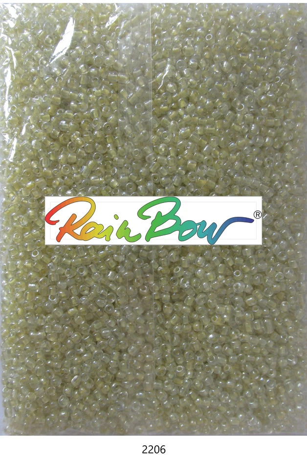 Stikliniai apvalūs karoliukai (biseris) Nr. 6/0 RainBow® 500g, spalva 2206