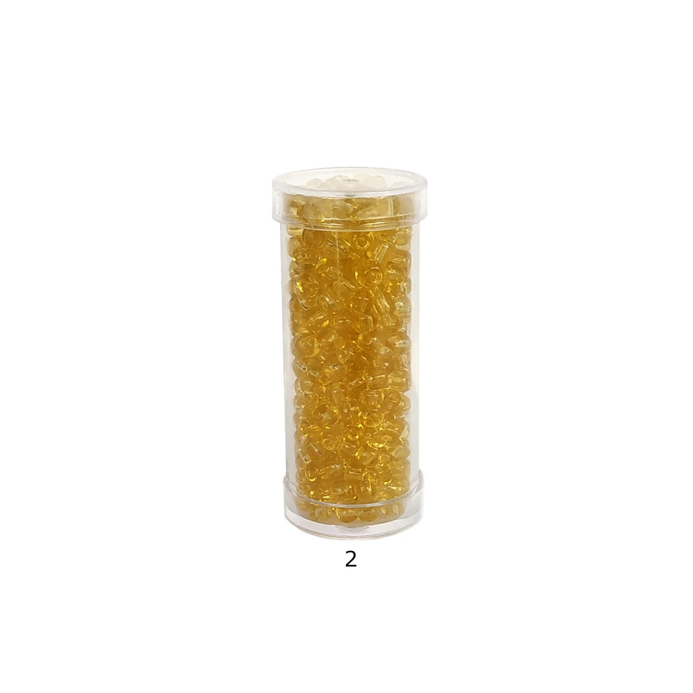Stikliniai apvalūs karoliukai (biseris) Nr. 6/0 RainBow® plastikinėje tūbelėje 25 g, spalva 2