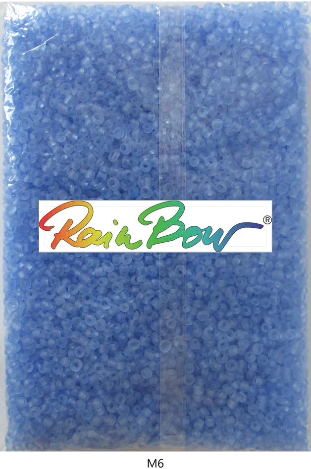 Stikliniai apvalūs karoliukai (biseris) Nr. 6/0 RainBow® 500g, spalva M6
