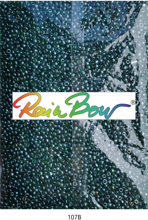 Stikliniai apvalūs karoliukai (biseris) Nr. 6/0 RainBow® 500g, spalva 107B