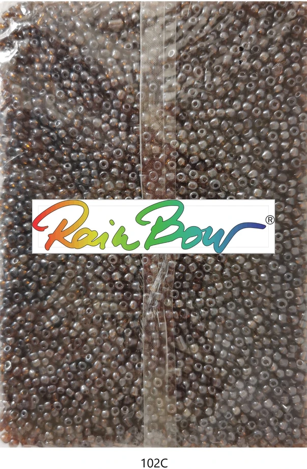 Stikliniai apvalūs karoliukai (biseris) Nr. 6/0 RainBow® 500g, spalva 102C
